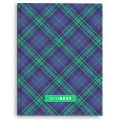 Зошит для нотаток А5, 176 арк., клітинка, обкладинка твердий картон, Серія "Шотландка фіолет