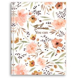 Зошит для нотаток А5, 80 арк., клітинка, обкладинка твердий картон, Серія "Акварельні квіти"