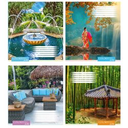 Зошит учнівський загальний 48 арк., лінія, обкладинка повноколірна Серія 754 "Затишок"