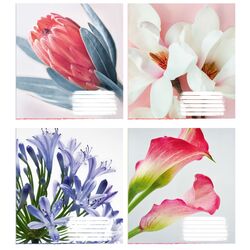 Зошит учнівський загальний 48 арк., клітинка, обкладинка повноколірна Серія 929"Гарні квіти"