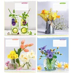 Зошит учнівський загальний 48 арк., клітинка, обкладинка повноколірна Серія 930"Ніжні квіти"