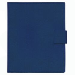 Щоденник недатований А5 на пружині, в лінію, Silhouette з хлястиком синій