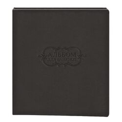 Альбом для банкнот (20 куліс, 200х250 мм), обкладинка штучна шкіра, сірий