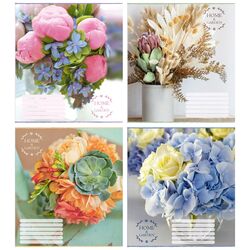 Зошит учнівський загальний 60 арк., клітинка, обкладинка повноколірна Серія 163"Букет"