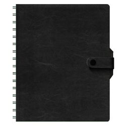 Щоденник недатований А5 на пружині, в лінію, Nebraska на кнопці чорний