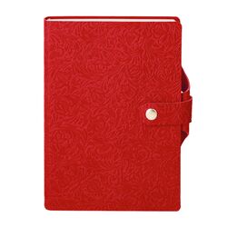 Щоденник недатований B6 в лінію Twill на кнопці червоний