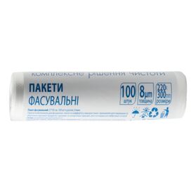 Пакети фасувальні в рулоні, 22х30см, 100 шт