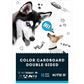 Картон кольор. двостор. (10 арк/10 кол), А5 Kite Dogs