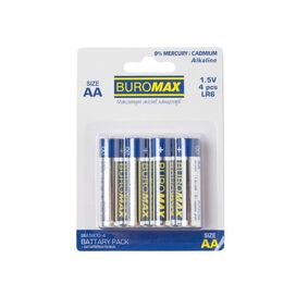Батарейки BUROMAX LR6 (AA), набір з 4шт