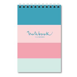 Блокнот А6, 48 арк., клітинка, обкладинка картон, пружина, Серія "Смужки"