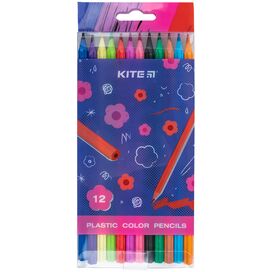 Олівці кол. пластикові, 12шт Kite Flower