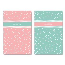 Блокнот А6, 48 арк.., клітинка, обкладинка картон, скоба, Серія "Крапочки"