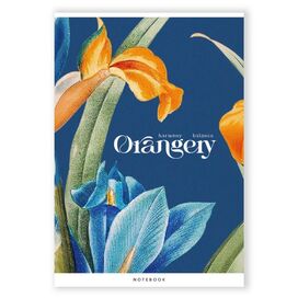 Зошит загальний А4, 48 арк., клітинка, обкладинка картон, скоба, Серія "Іриси на синьому"