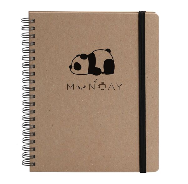Блокнот скетчбук ЕКО В6 96 арк., чисті, обкладинка твердий картон, пружина, Серія "Панда munday" Поліграфіст