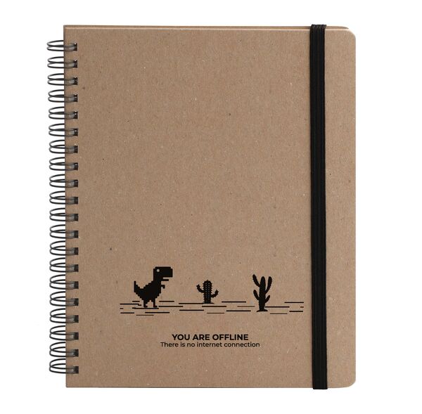 Блокнот скетчбук ЕКО В6 96 арк., чисті, обкладинка твердий картон, пружина, Серія "Динозаврик какту Поліграфіст