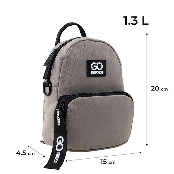 Міні рюкзак-сумка GoPack Education Teens бежевий Поліграфіст картинка 2