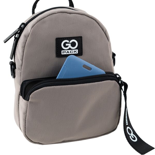Міні рюкзак-сумка GoPack Education Teens бежевий Поліграфіст картинка 4
