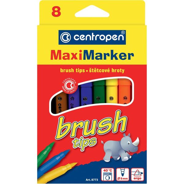 Фломастери 8773 Brush, набір 8 шт Поліграфіст