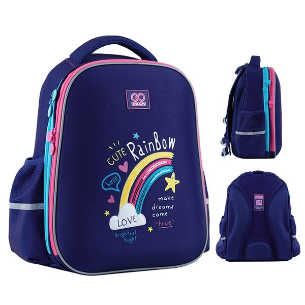Рюкзак GoPack Education напівкаркасний 165M-1 Cute Rainbow Поліграфіст