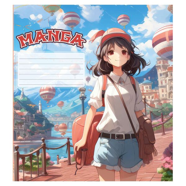 Зошит учнівський 18 арк., лінія, обкладинка повноколірна Серія 104"Manga" Поліграфіст картинка 3