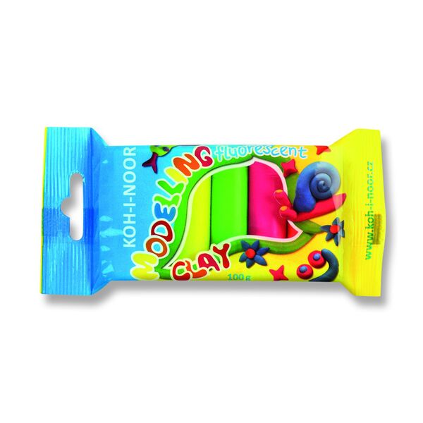 Пластилін Fluorescent, поліет.уп, 100г, 5 неонові Поліграфіст