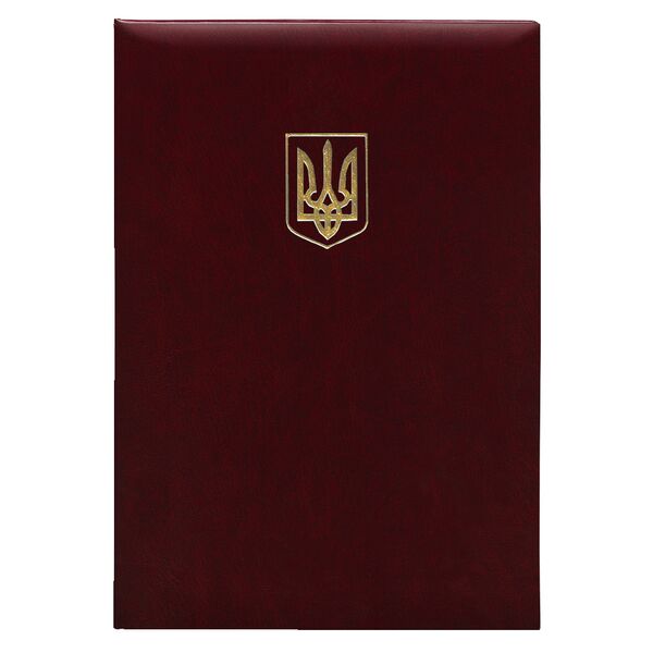 Папка ділова А4 Ariane бордовий "Герб України" Поліграфіст