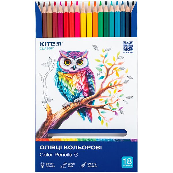 Олівці кол., 18 шт. Kite Classic Поліграфіст картинка 4