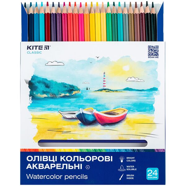 Олівці кол. акварельні, 24 шт. Kite Classic Поліграфіст картинка 4