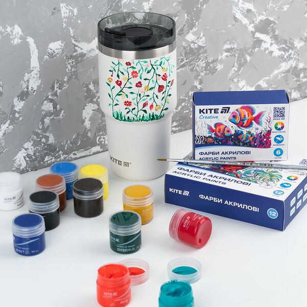 Фарби акрил. 6 кол. 20 мл, Kite Creative Поліграфіст картинка 6