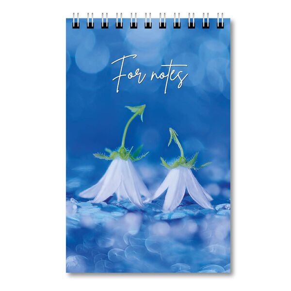 Блокнот А6, 48 арк., клітинка, обкладинка картон, пружина, Серія "Квіти" Поліграфіст