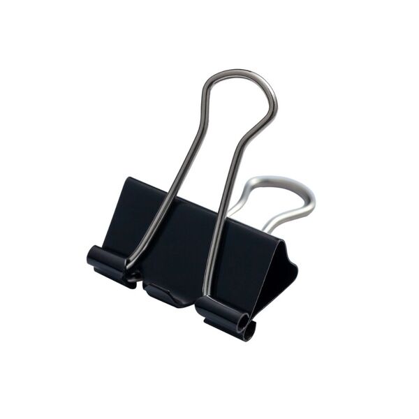 Біндер-зажим, 25 мм, чорний, по 12 шт Поліграфіст