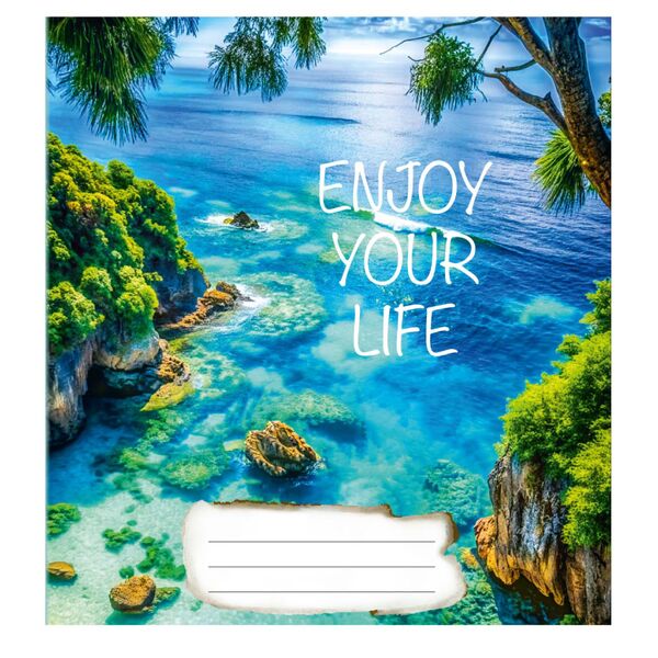 Зошит учнівський 18 арк., клітинка, обкладинка повноколірна Серія 143"Насолоджуйся життям" Поліграфіст картинка 3