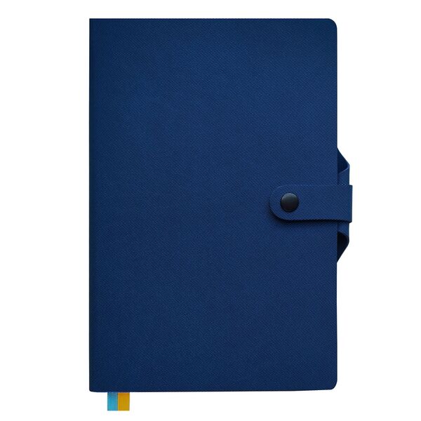 Записна книжка А5 в лінію Twill на кнопці синя Поліграфіст картинка 2