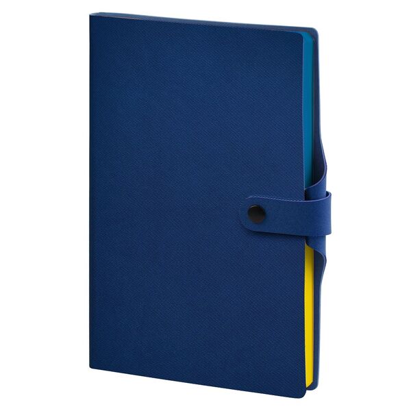 Записна книжка А5 в лінію Twill на кнопці синя Поліграфіст