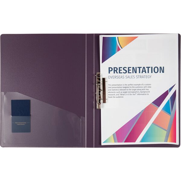 Папка з боковим притиском, А4, сливова Поліграфіст картинка 3