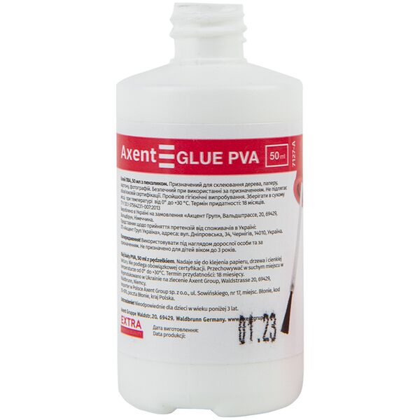 Клей ПВА, 50 мл "Extra", з пензликом Поліграфіст картинка 3