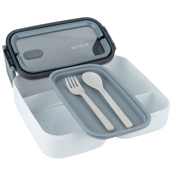 Ланчбокс подвійний з наповненням 1400 мл, білий Поліграфіст картинка 3