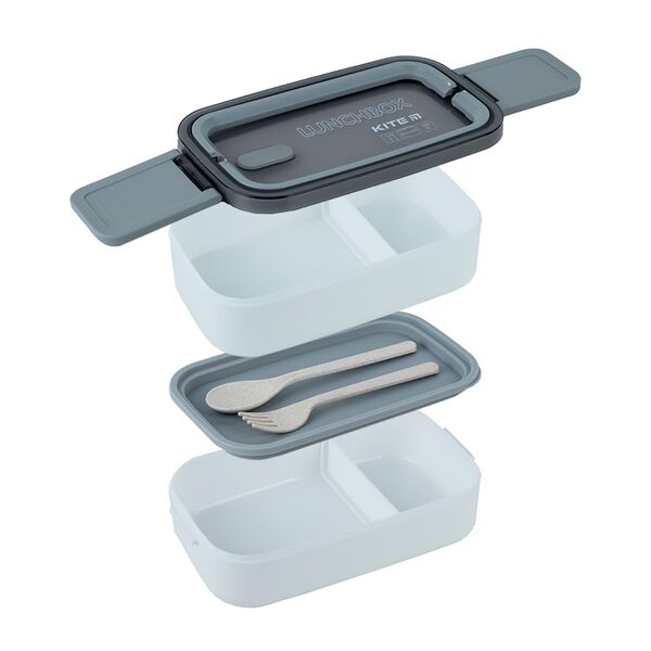 Ланчбокс подвійний з наповненням 1400 мл, білий Поліграфіст картинка 4