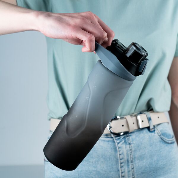 Пляшечка для води, 760 мл, сіро-чорна Поліграфіст картинка 5