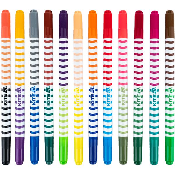 Фломастери двосторонні, набір 12шт, Creative Поліграфіст картинка 2