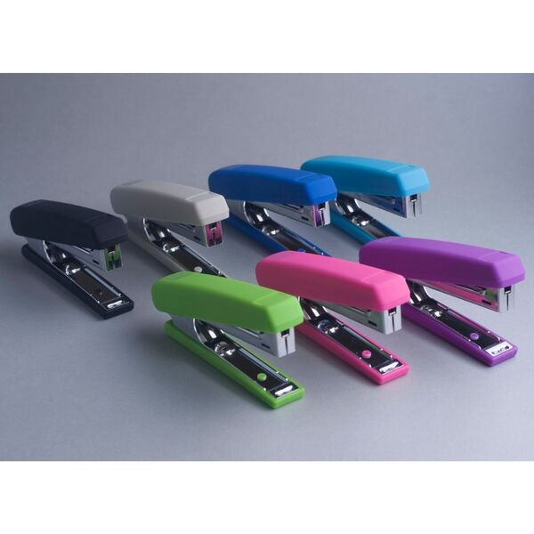 Степлер RUBBER TOUCH пласт, №10, 12арк, чорний Поліграфіст картинка 4