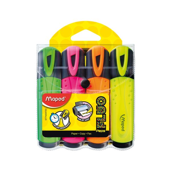 Текст-маркери FLUO PEPS Classic, 1-5 мм, набір 4 шт. Поліграфіст