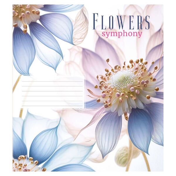 Зошит учнівський загальний 48 арк., клітинка, обкладинка повноколірна Серія 160"Квіткова симфонія" Поліграфіст картинка 6