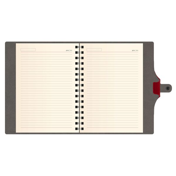 Щоденник недатований А5 на пружині, в лінію, Nebraska на кнопці червоно-сірий Поліграфіст картинка 6