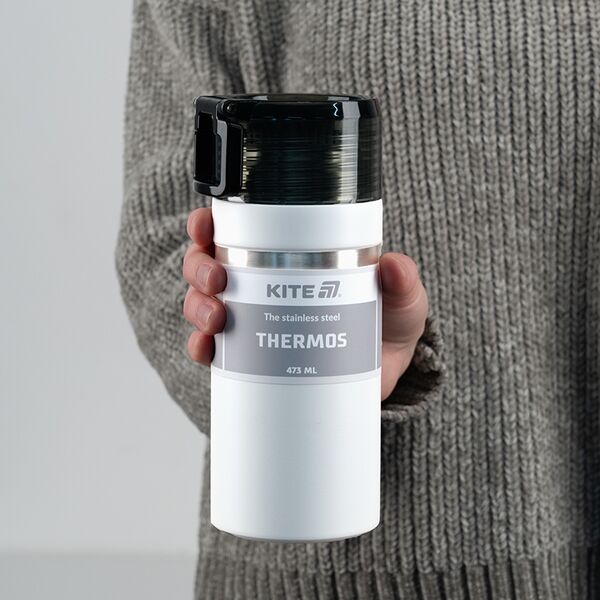 Термос 473 мл, білий Поліграфіст картинка 5