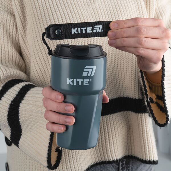 Термокружка 450 мл, сіра Поліграфіст картинка 6