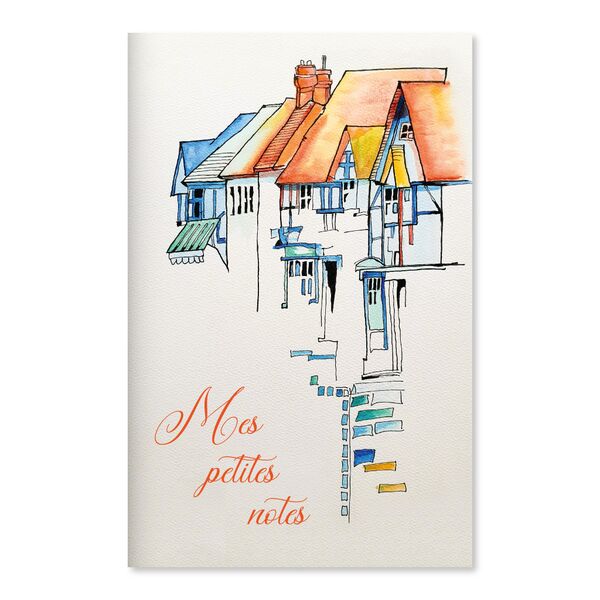 Блокнот А6, 48 арк.., клітинка, обкладинка картон, скоба, Серія "Будиночки" Поліграфіст картинка 4