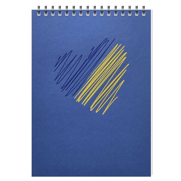 Блокнот А5, 48 арк., чисті, обкладинка дизайнерський картон, пружина, Серія "Серце" Поліграфіст