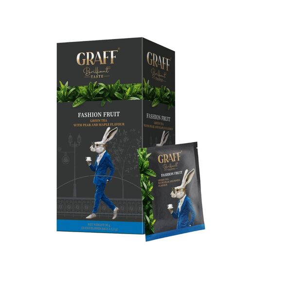 Чай зелений GRAFF Fashion fruit 1,5гх20шт Поліграфіст