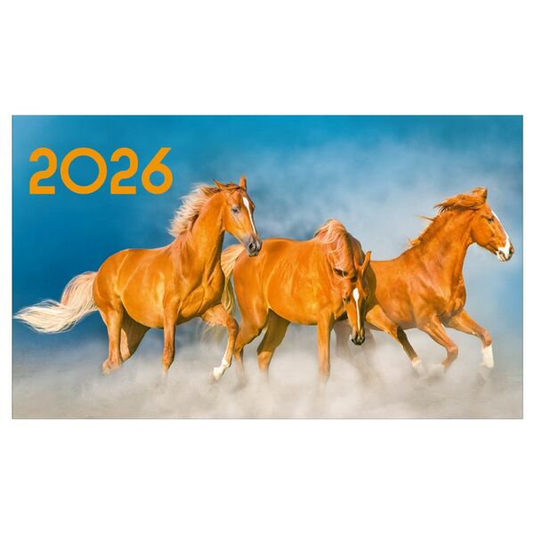 Календар квартальний на 3 пружини, розмір 360х685 мм, "Коні" Поліграфіст картинка 2